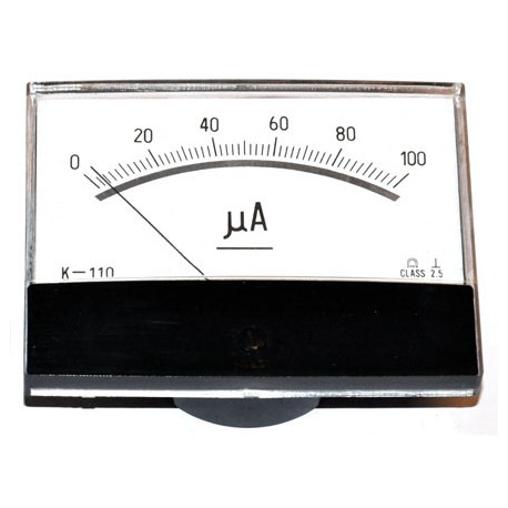 Paneelmeter Analoog 100uA DC 82 x109 mm